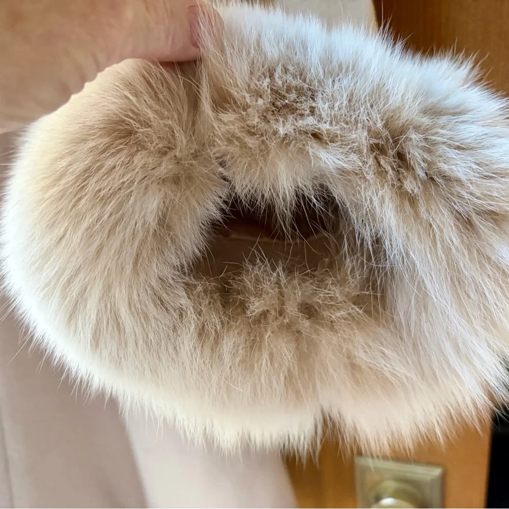 ESTATE SALE:  Shadow Fox Fur Trimmed Coat - Picture 3 of 7